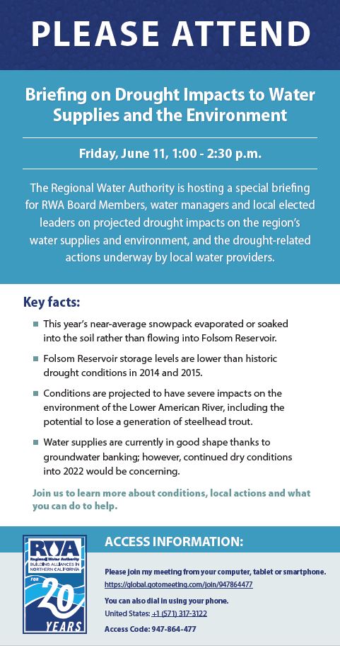 Briefing on Drought Impacts to Water Supplies and the Environment – RWA